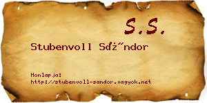Stubenvoll Sándor névjegykártya